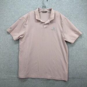 Levelwear Polo Shirt Men Large Pink Golf Performance Vented NAOAGA Jr Never Quit